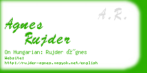 agnes rujder business card